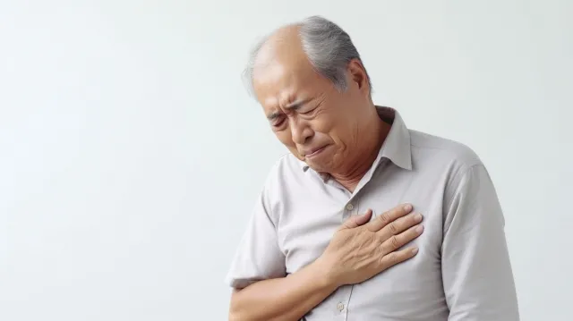 心臓を痛がる男性